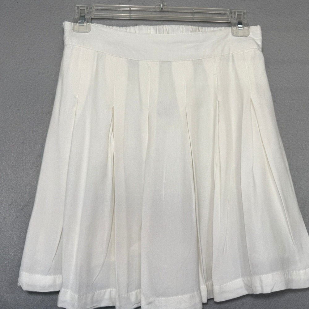 Sim & Sam Y2K Linen Pleated Mini Skirt Women's Size S Flowy Balletcore Coquette